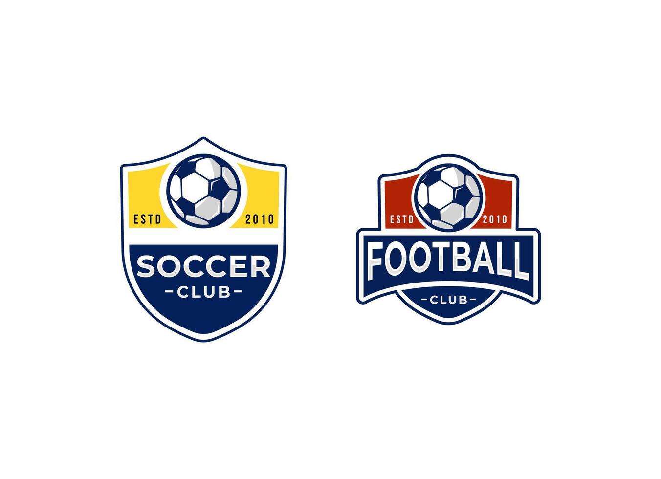 Soccer football logo, emblem designs templates on a light background vector