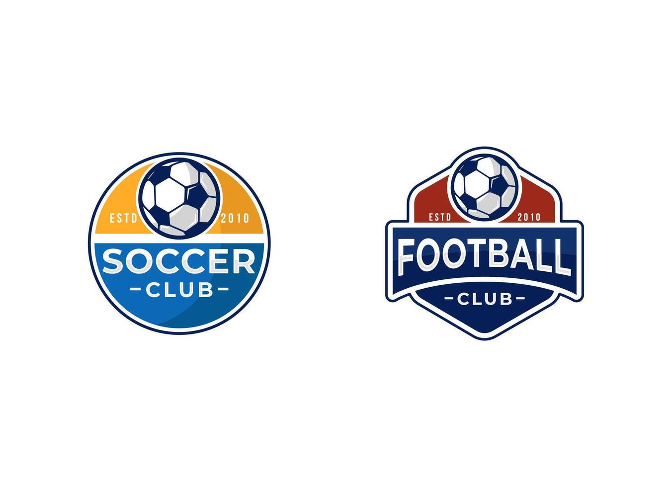 Soccer football logo, emblem designs templates on a light background vector