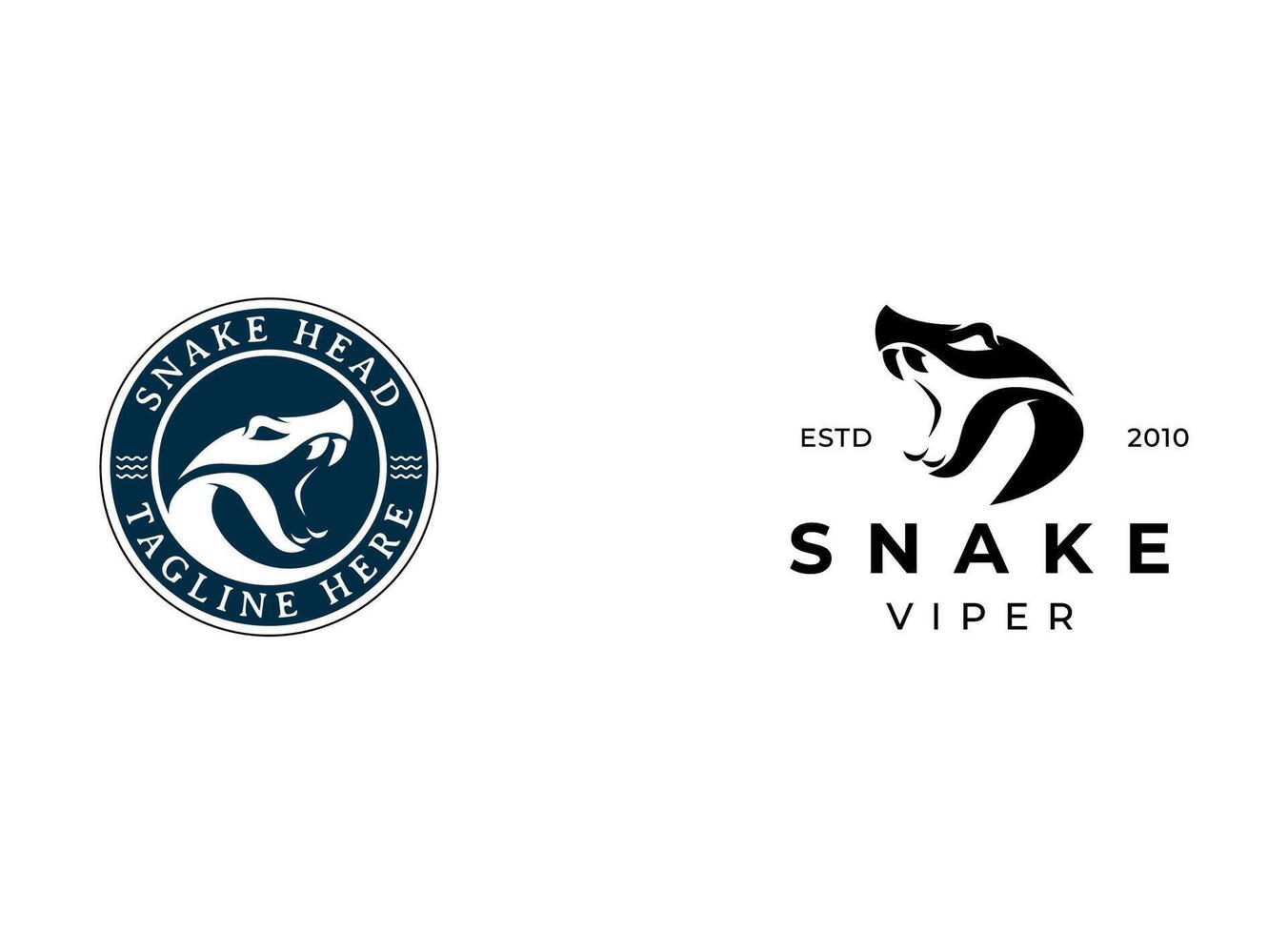 Head snake logo design template vector