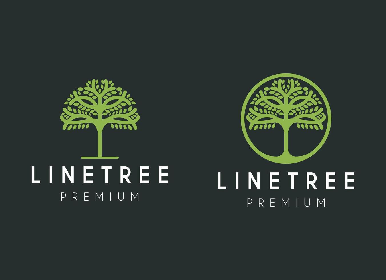 Organic Tree nature symbols. Tree branch with leaves signs. Natural plant design elements emblems. Vector illustration.