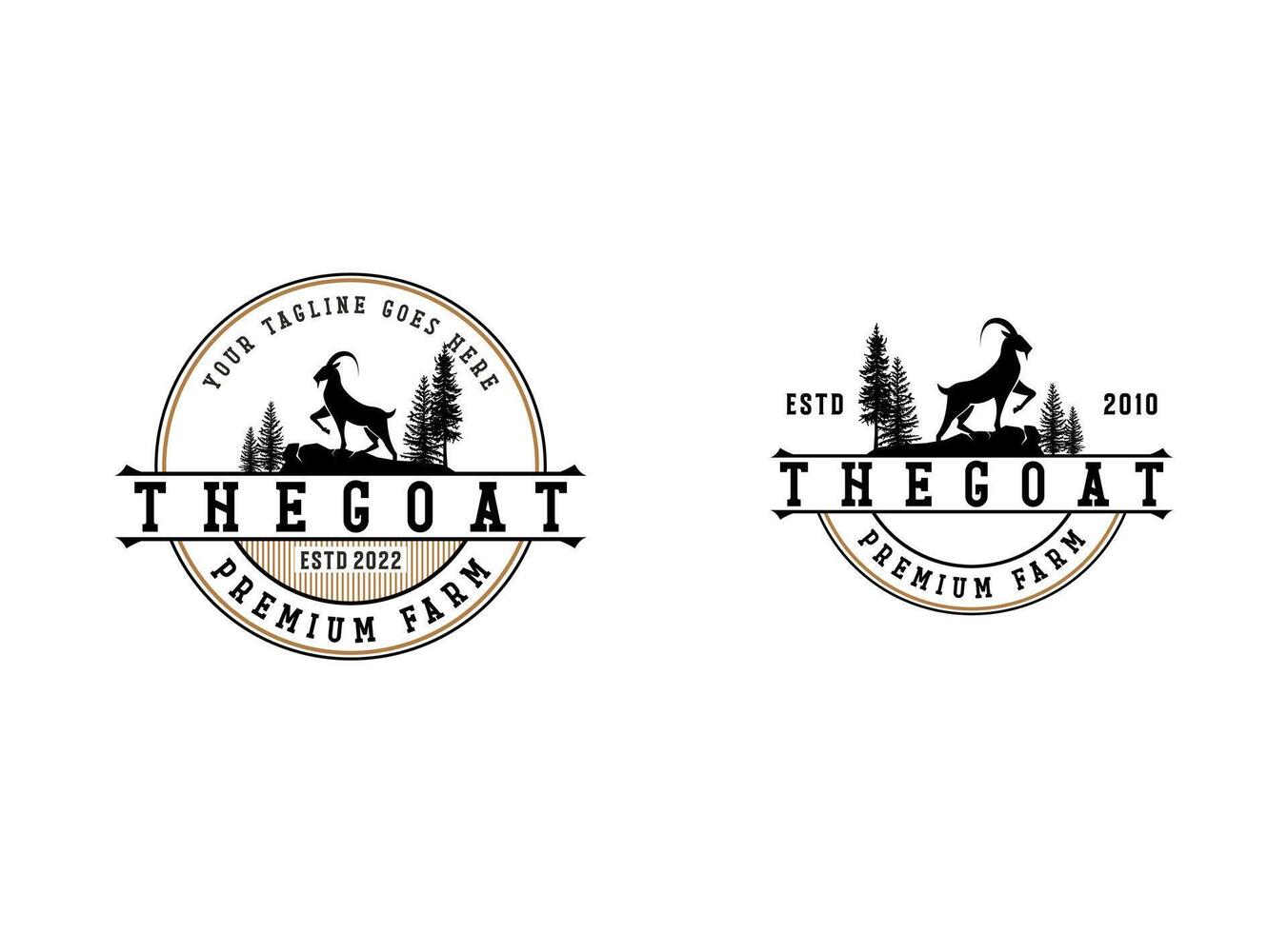 Goat logo design. Goat farming and fresh milk logo. vector
