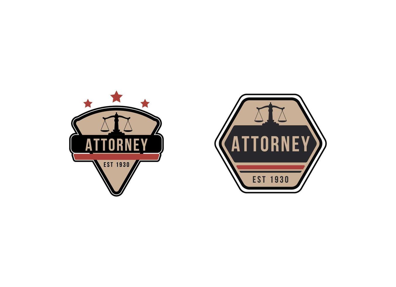 attorney and law business logo design concept, vector illustration.