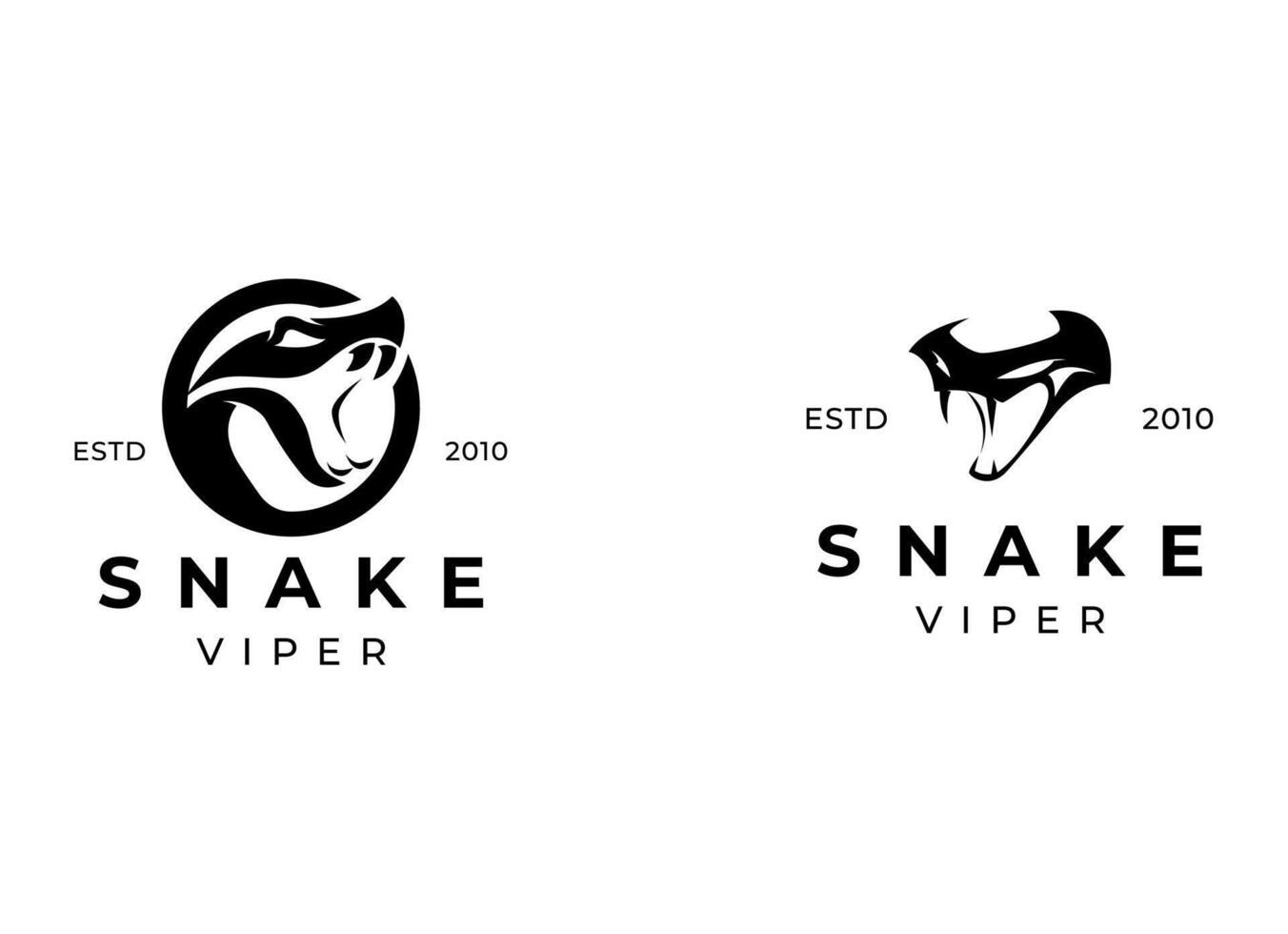 Head snake logo design template vector