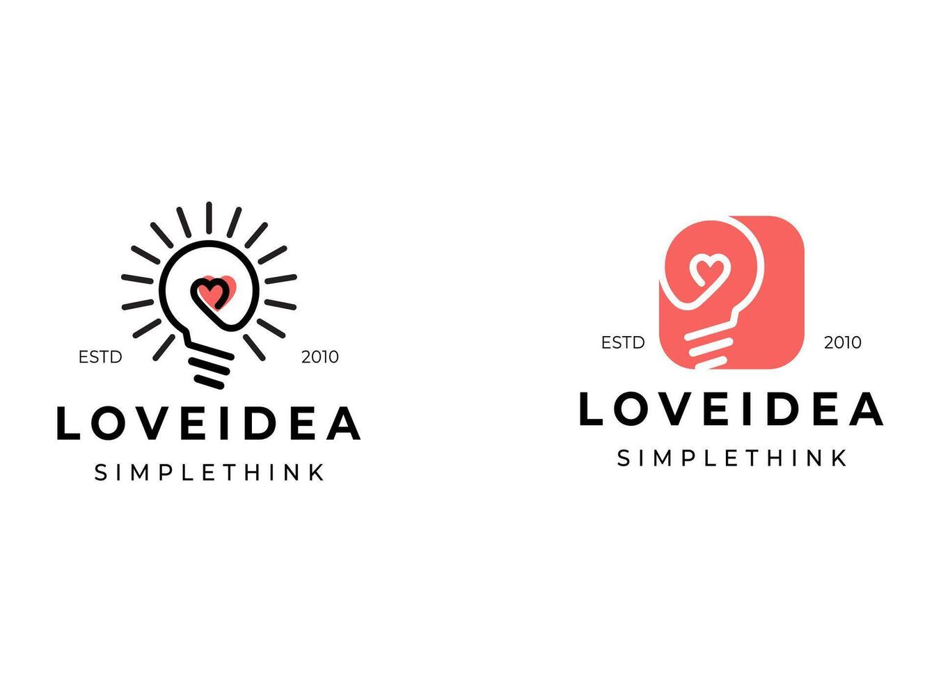 Logo template fresh idea, thinking, lamp, lightbulb. Brand, branding, company, corporate, identity, logotype. Clean and modern style design vector