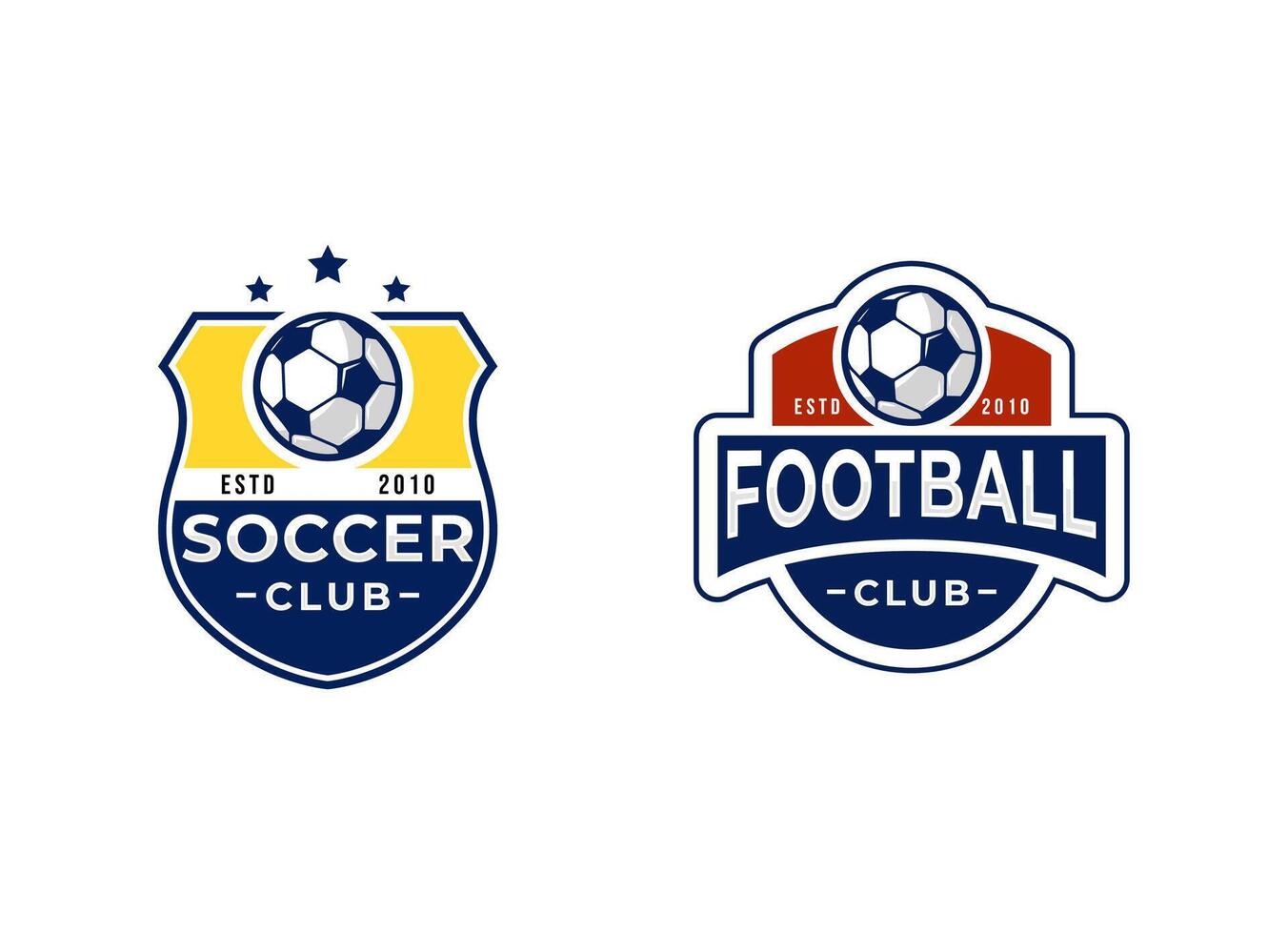 Soccer football logo, emblem designs templates on a light background vector