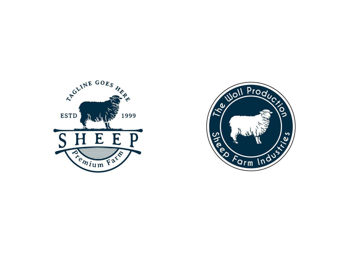 Sheep wool factory emblem template. Sheep head. Design element for logo, label,sign. Vector image