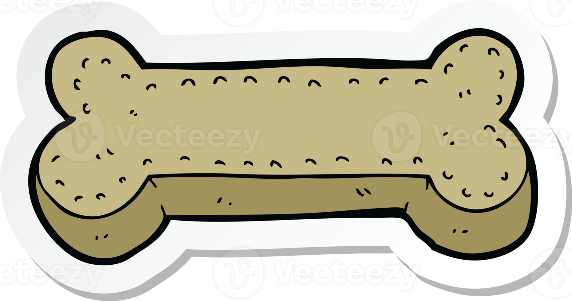 sticker of a cartoon dog biscuit png