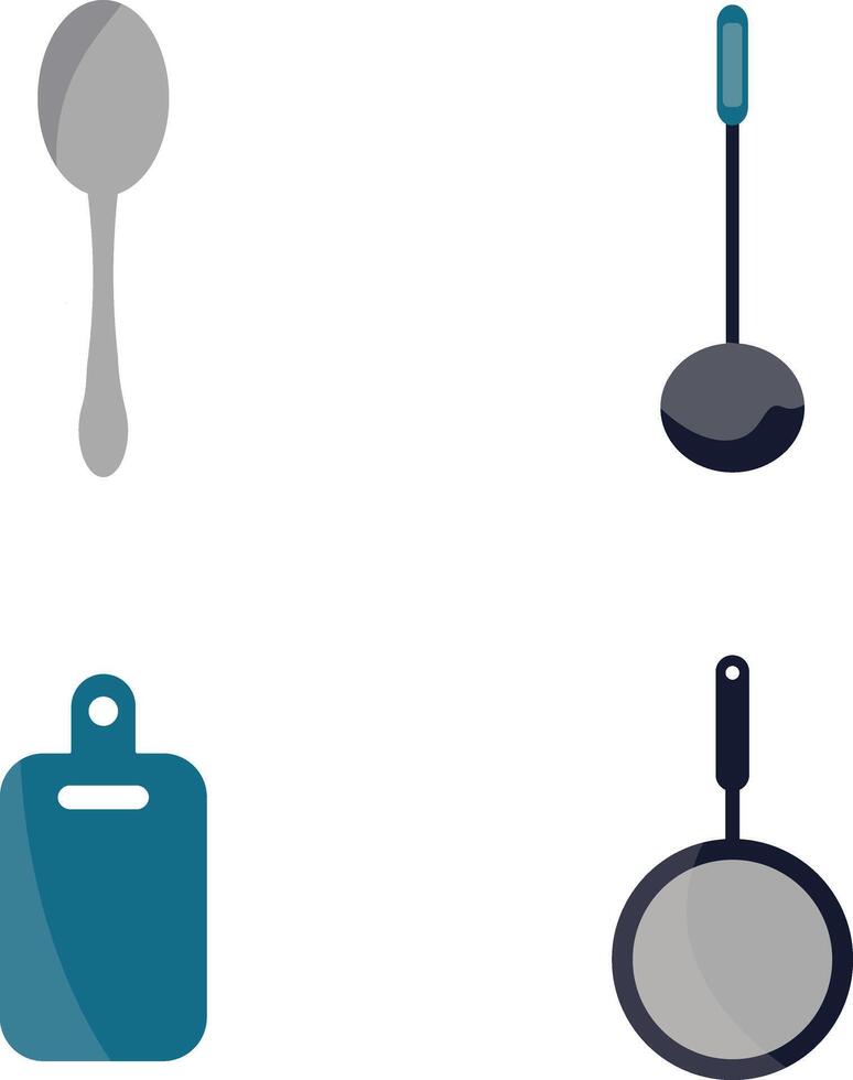 cocina accesorios en blanco antecedentes. sencillo diseño, plano dibujos animados vector ilustración