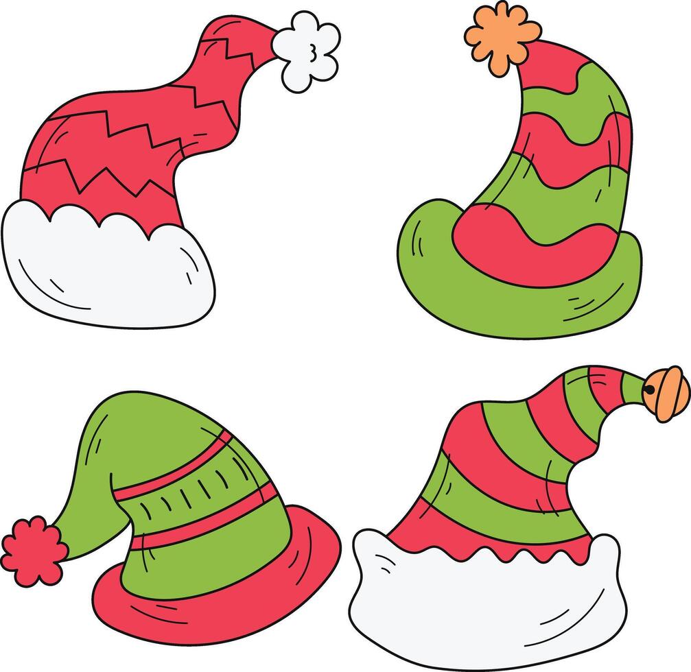 Navidad Papa Noel sombrero para nuevo año celebracion. aislado vector icono