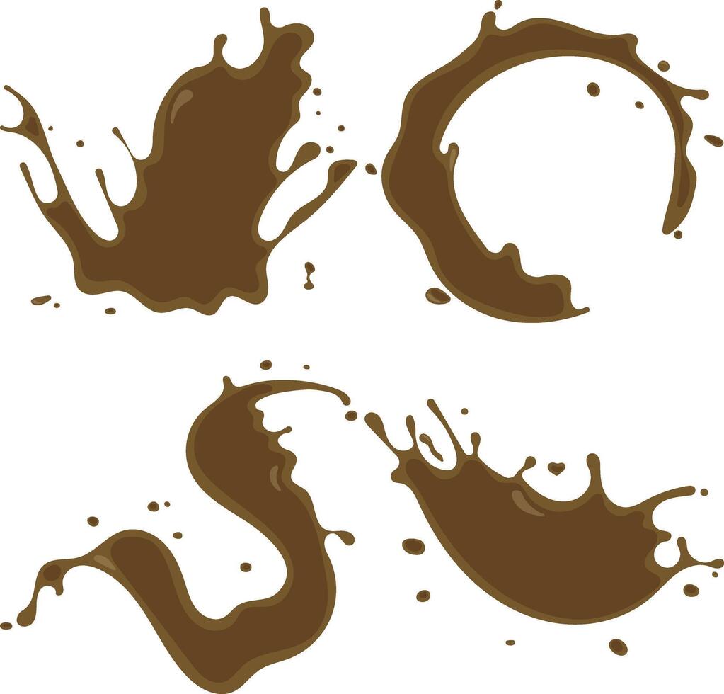 Chocolate Splash Icon. Chocolate Stains on White Background. Vector Illustration