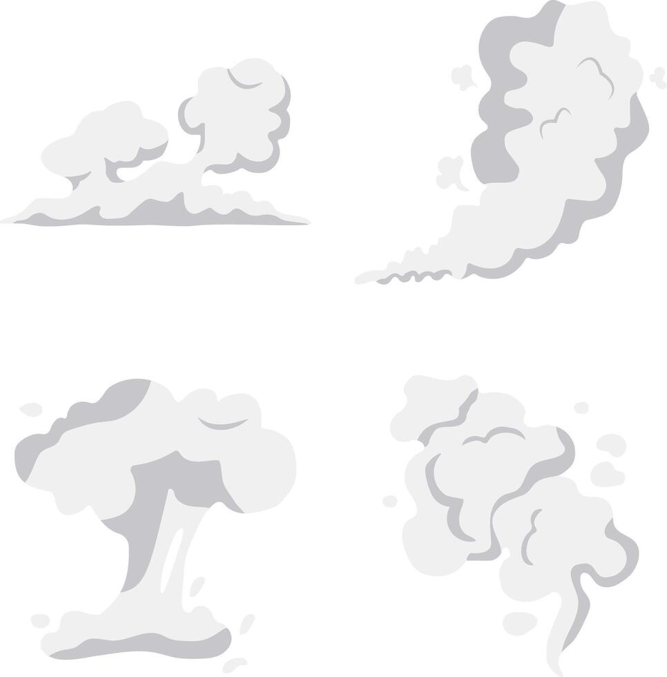 Cartoon Smoke Cloud with Abstract Design Style. Isolated Vector Illustration