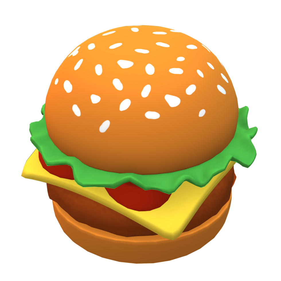 hamburguesa 3d comida png