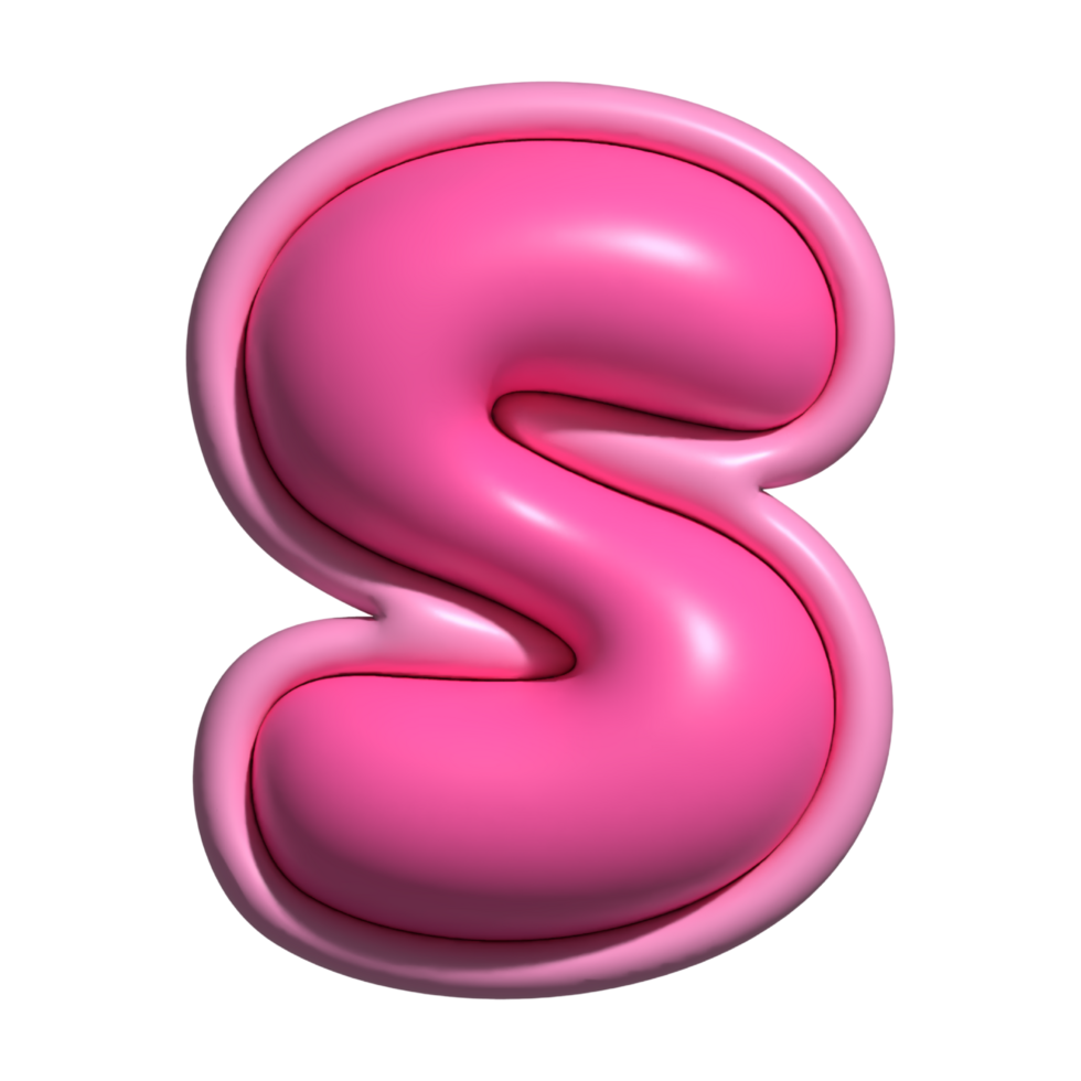 letter s pink alphabet glossy png