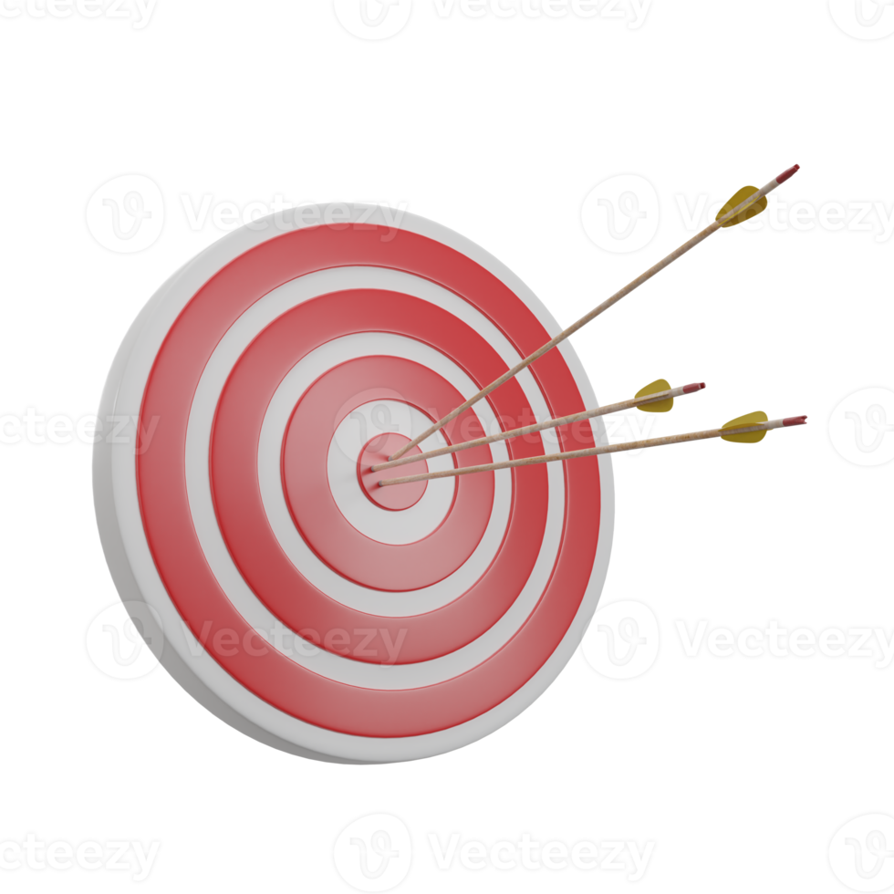 3d Arrow hit the center of target png