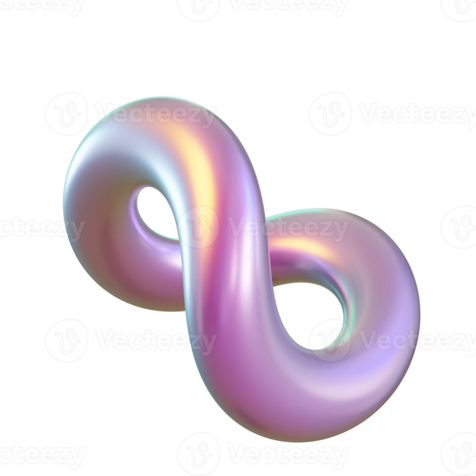 holographic infinity symbol icon 3d png