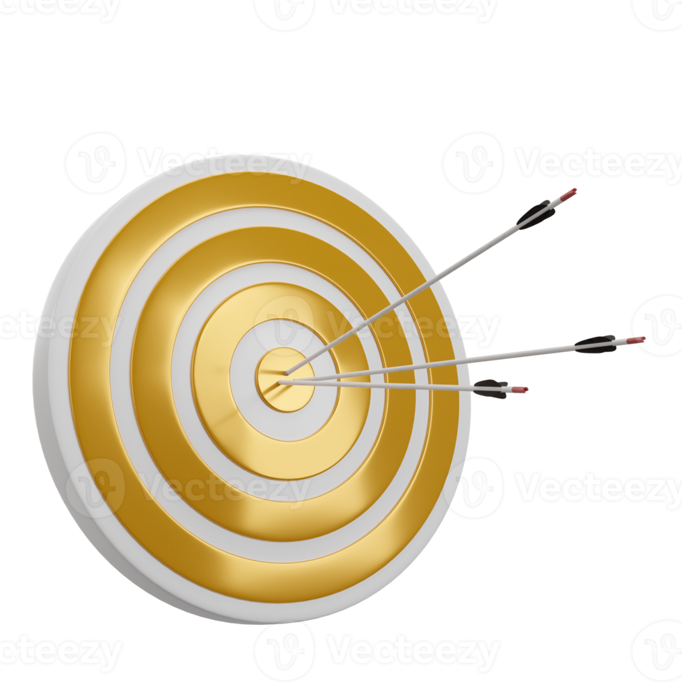 3d Arrow hit the center of target png