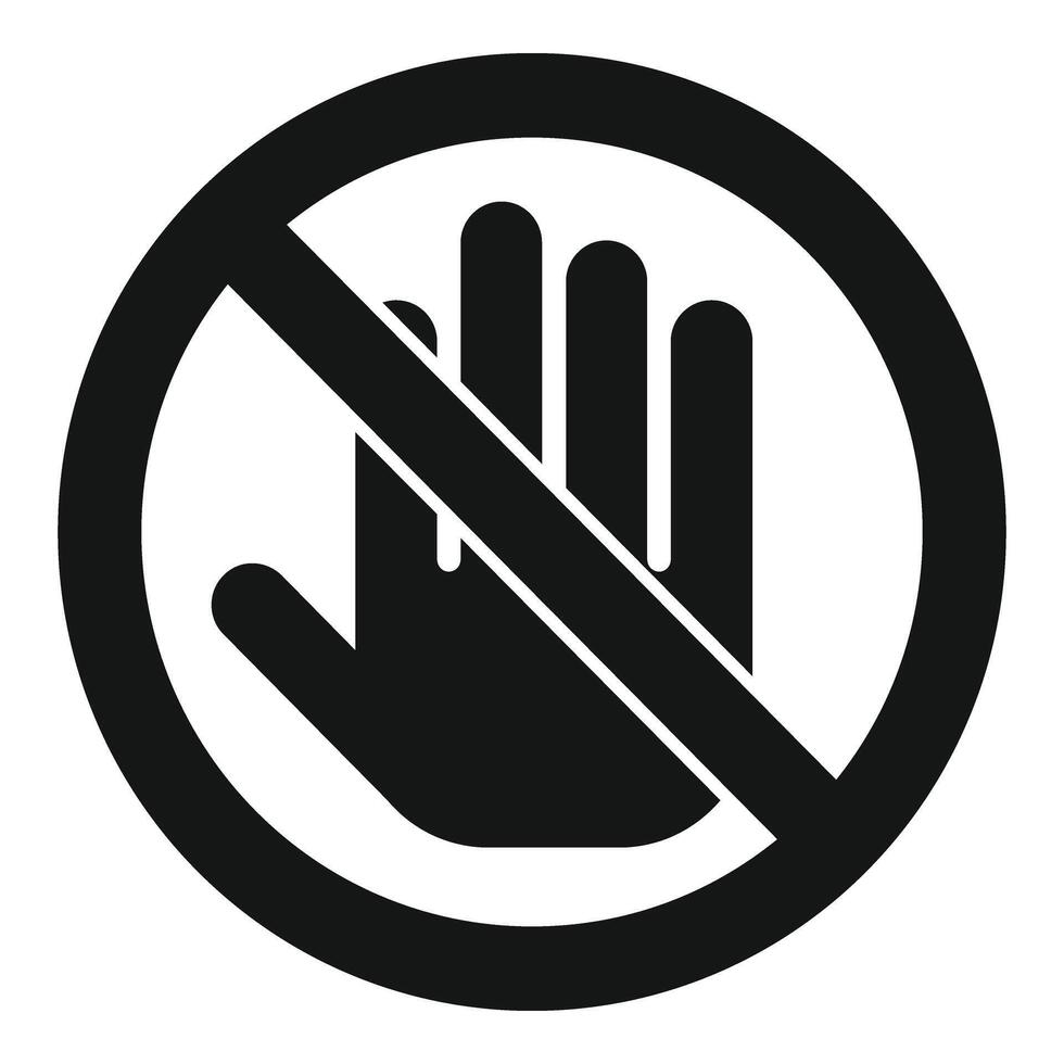 Avoid contact sign icon simple vector. Handle touch vector