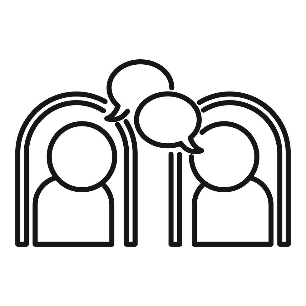 Avoid contact distance talk icon outline vector. Virus prevention vector