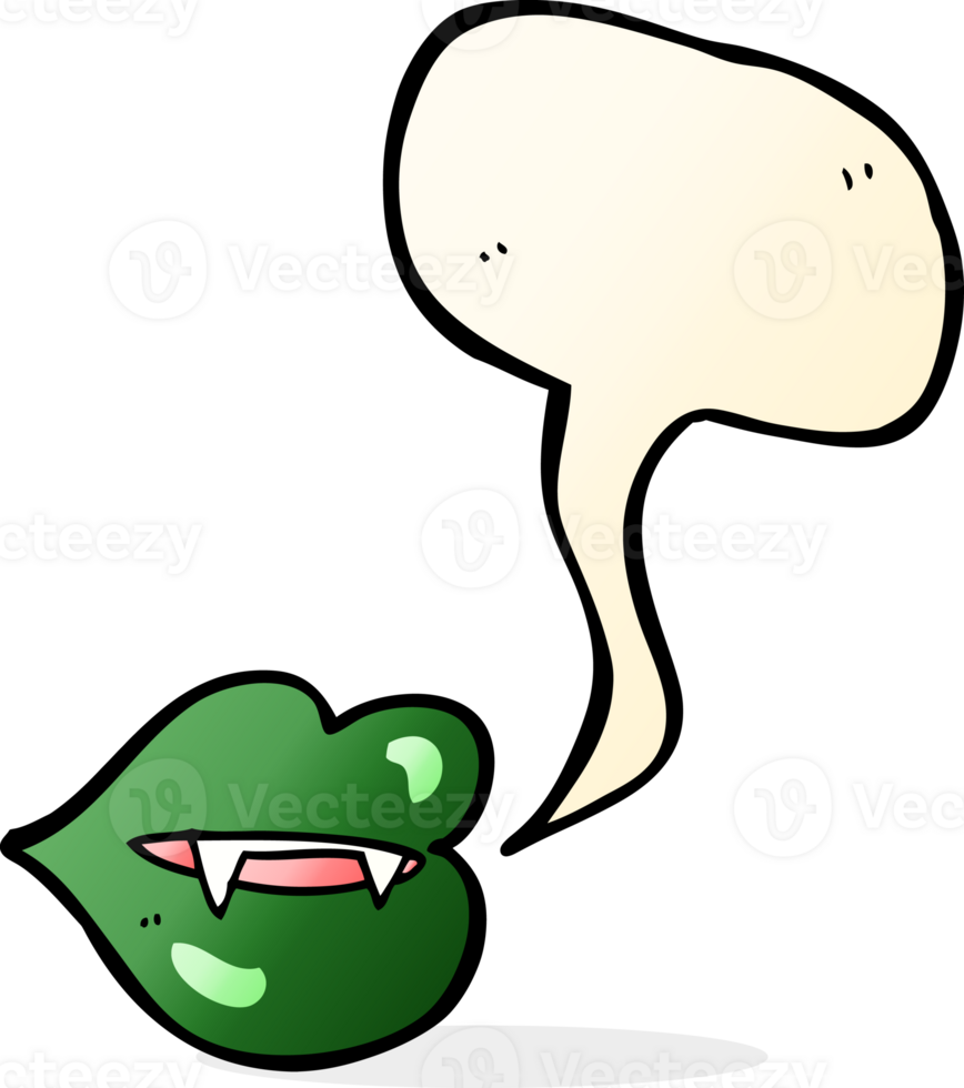 cartoon vampire fangs with speech bubble png