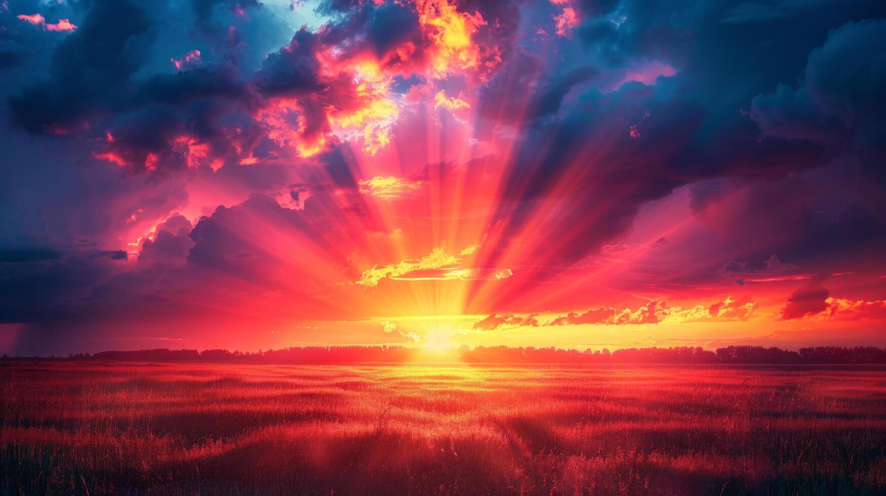 AI generated Sun Shining Through Clouds in the Sky photo