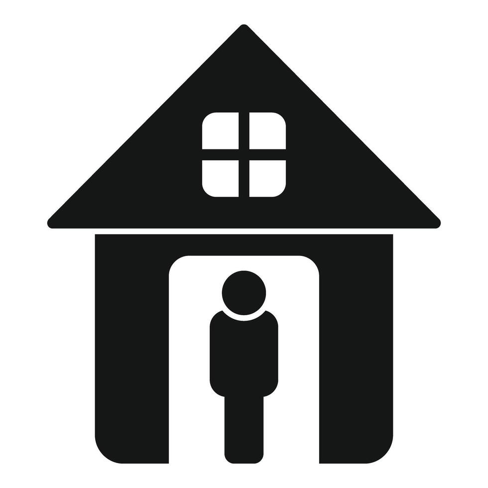 Home isolation icon simple vector. Avoid social contact vector