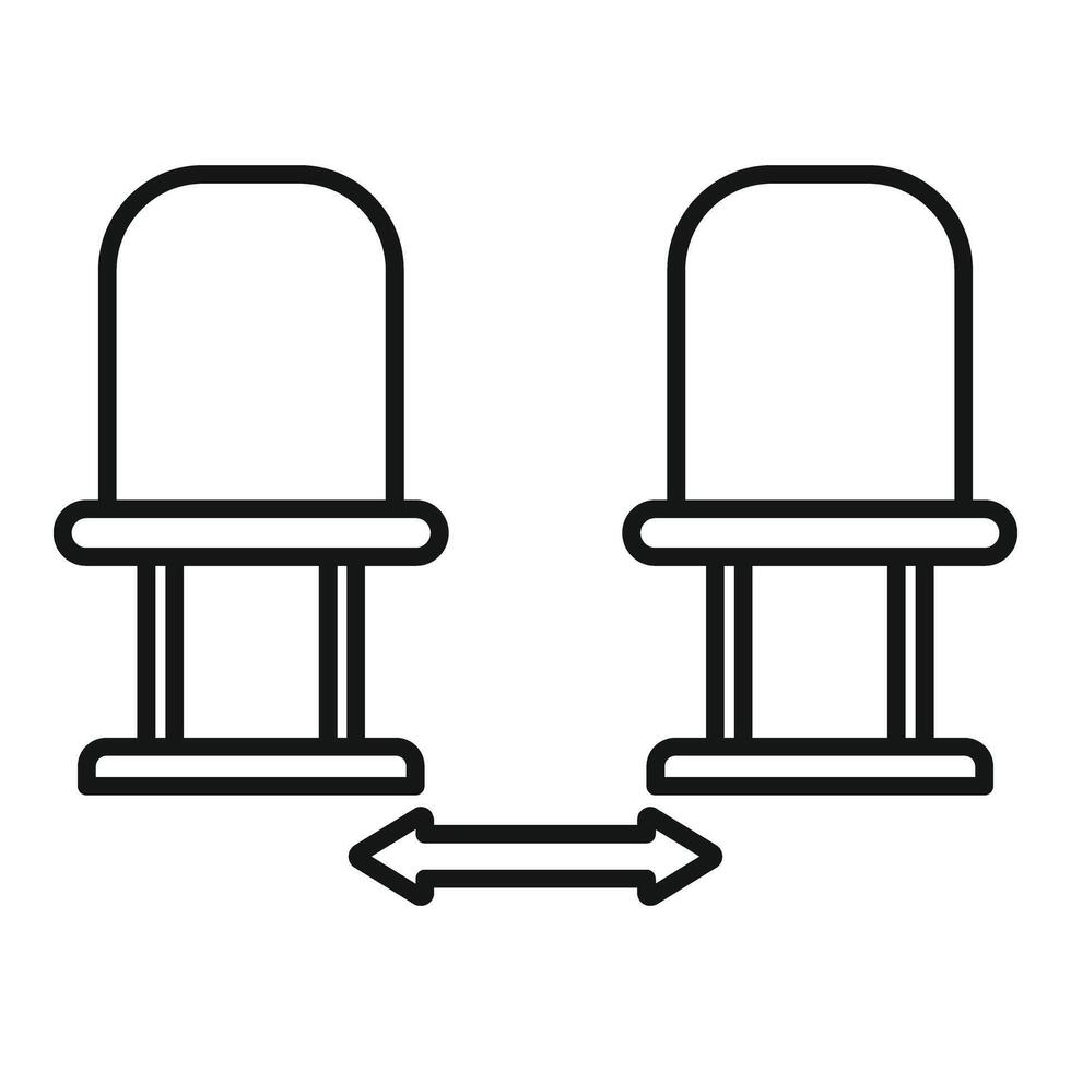 Seat social distance icon outline vector. Avoid contact vector