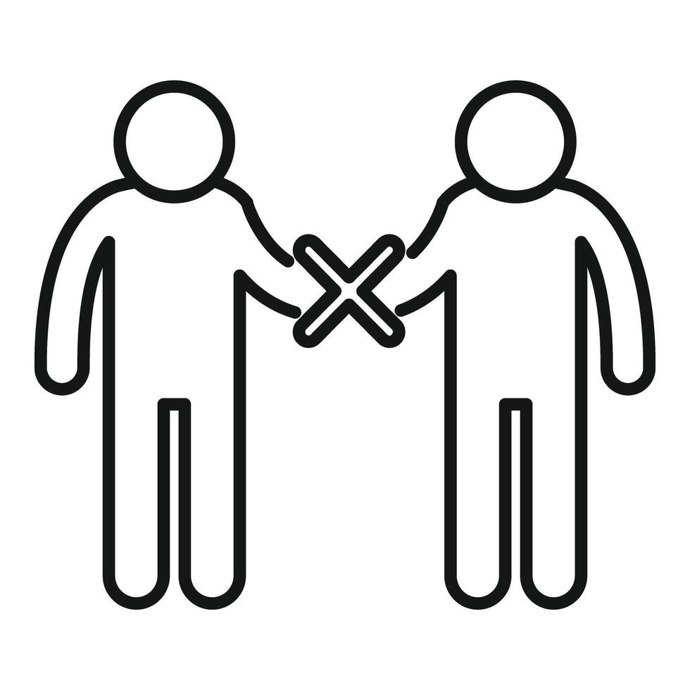 Do not touch person icon outline vector. Avoid contact vector