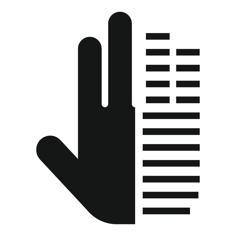 Half palm scanning icon simple vector. Database identity vector