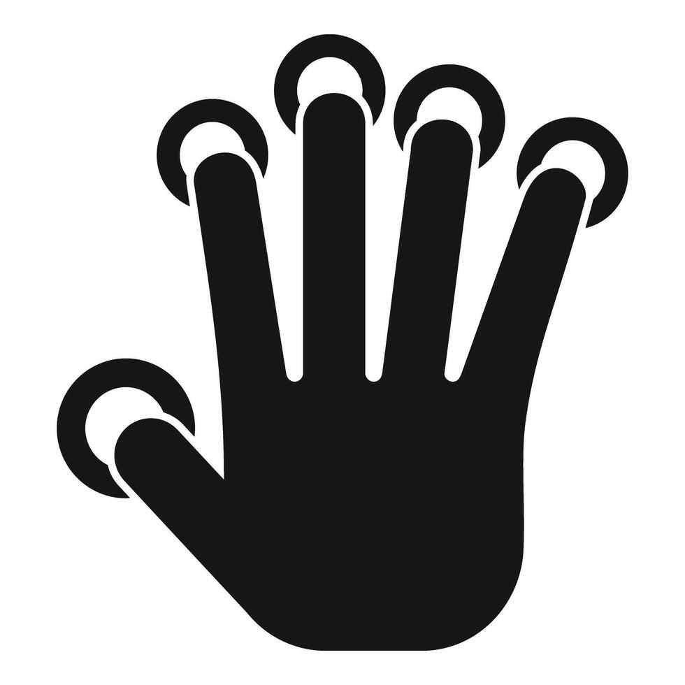 Fingers palm scanning icon simple vector. Social system vector