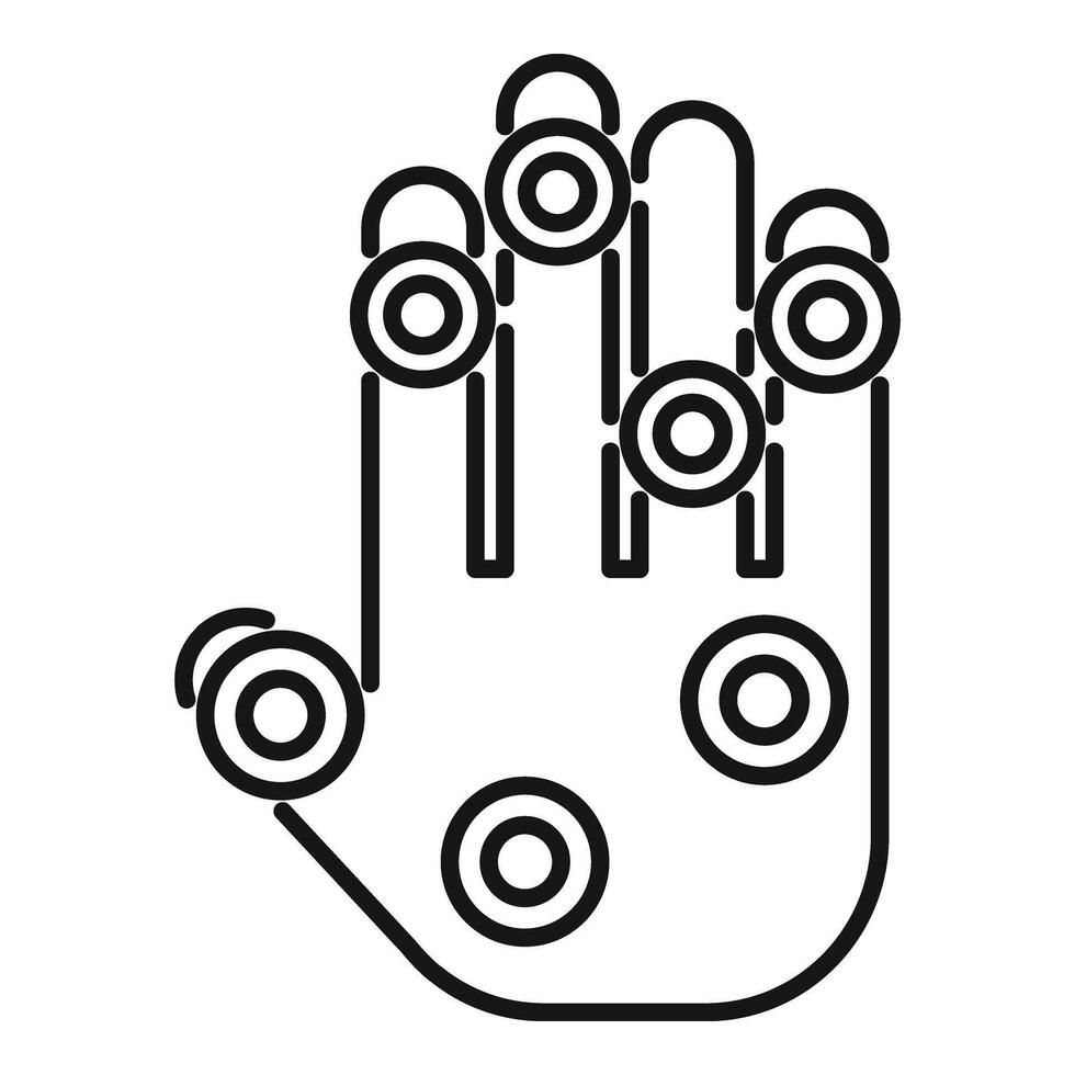 Palm verification icon outline vector. Scanner security vector