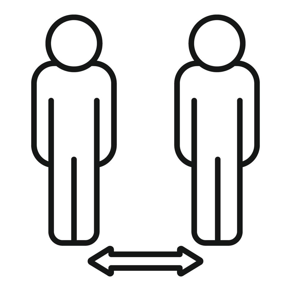 Avoid person contact icon outline vector. Door surface vector
