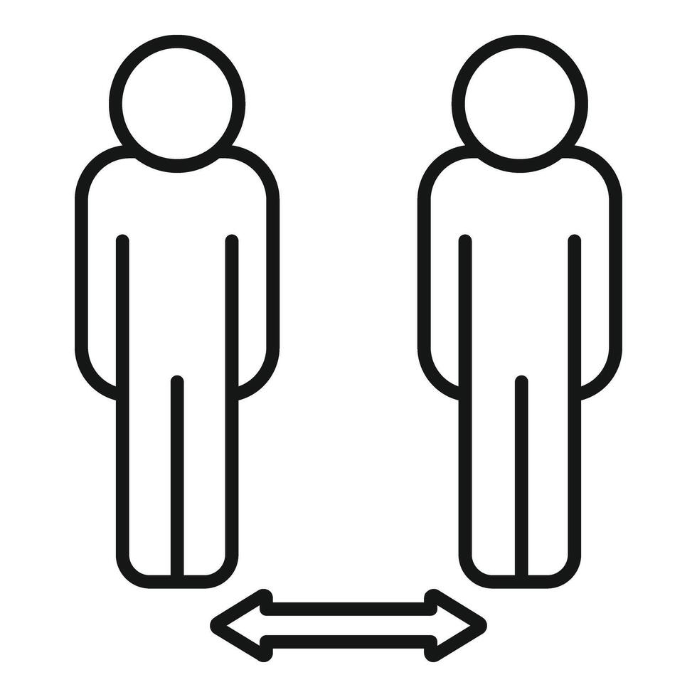 Avoid person contact icon outline vector. Door surface vector