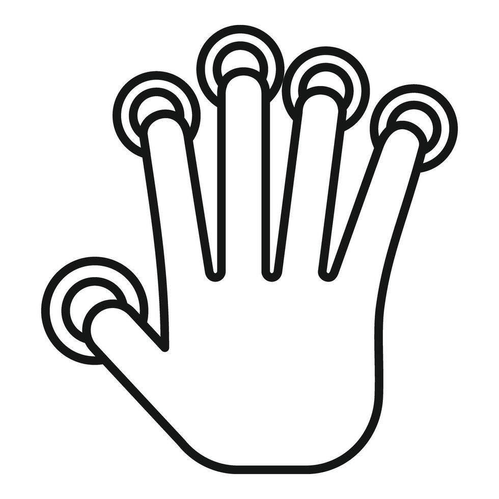 Fingers palm scanning icon outline vector. Social system vector