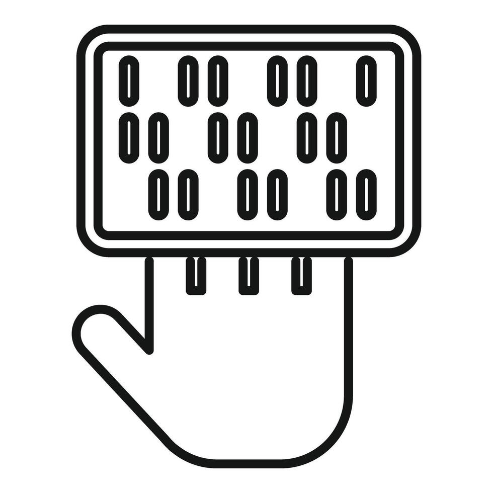 Scanning palm fingers icon outline vector. Solitary smart vector