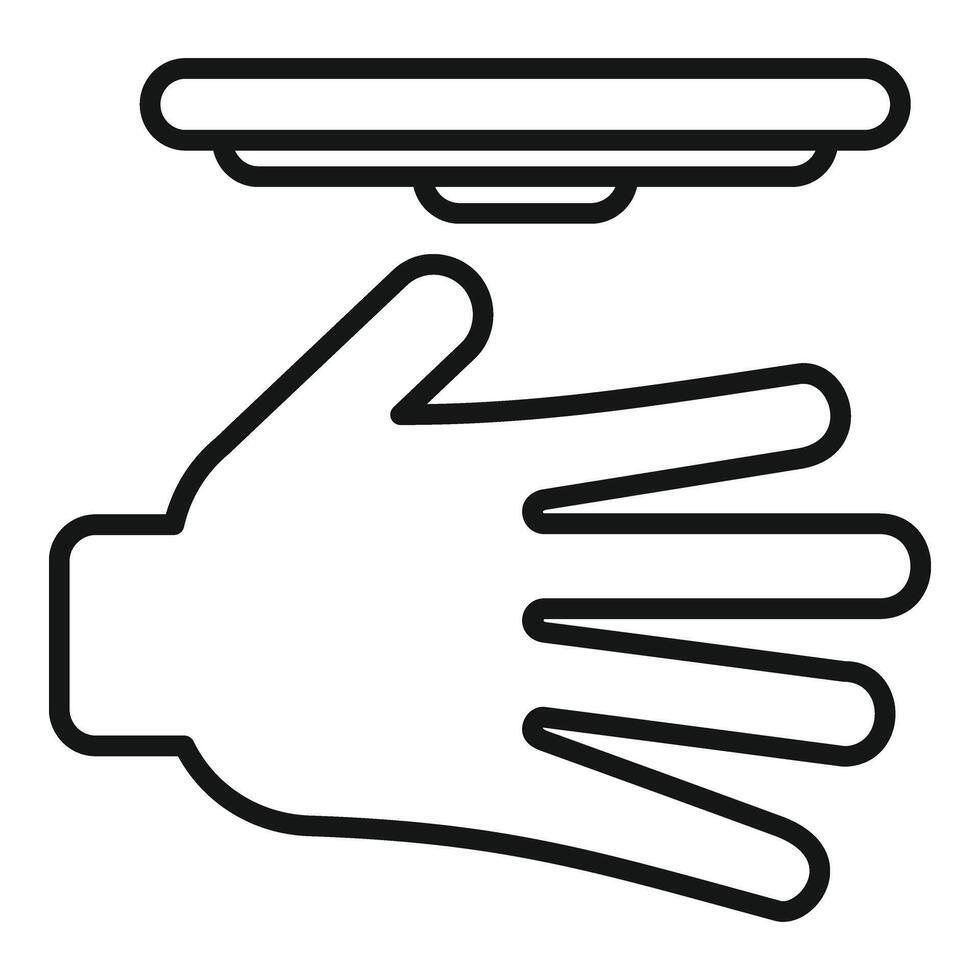 Fast palm scanning icon outline vector. Board code vector