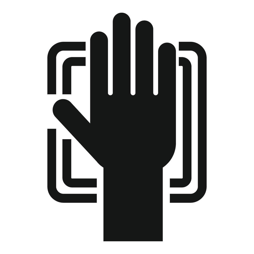 Scan palm hand icon simple vector. Automatic identity vector