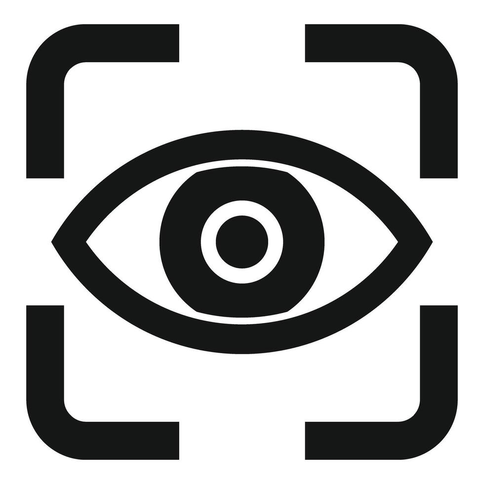 Scan iris eye icon simple vector. Access data system vector