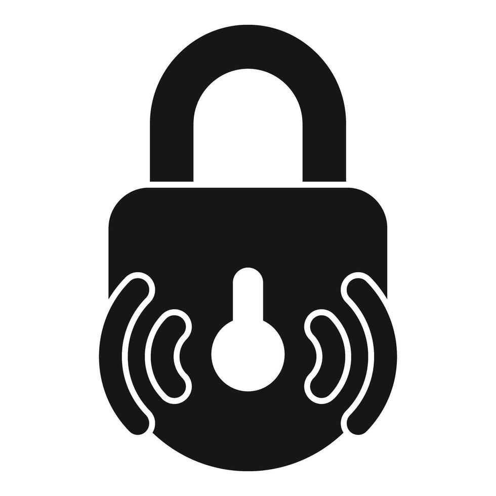 Wireless lock padlock icon simple vector. Stop theft vector