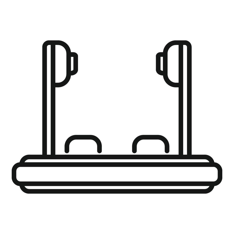 Vr platform stand icon outline vector. Social game tech vector