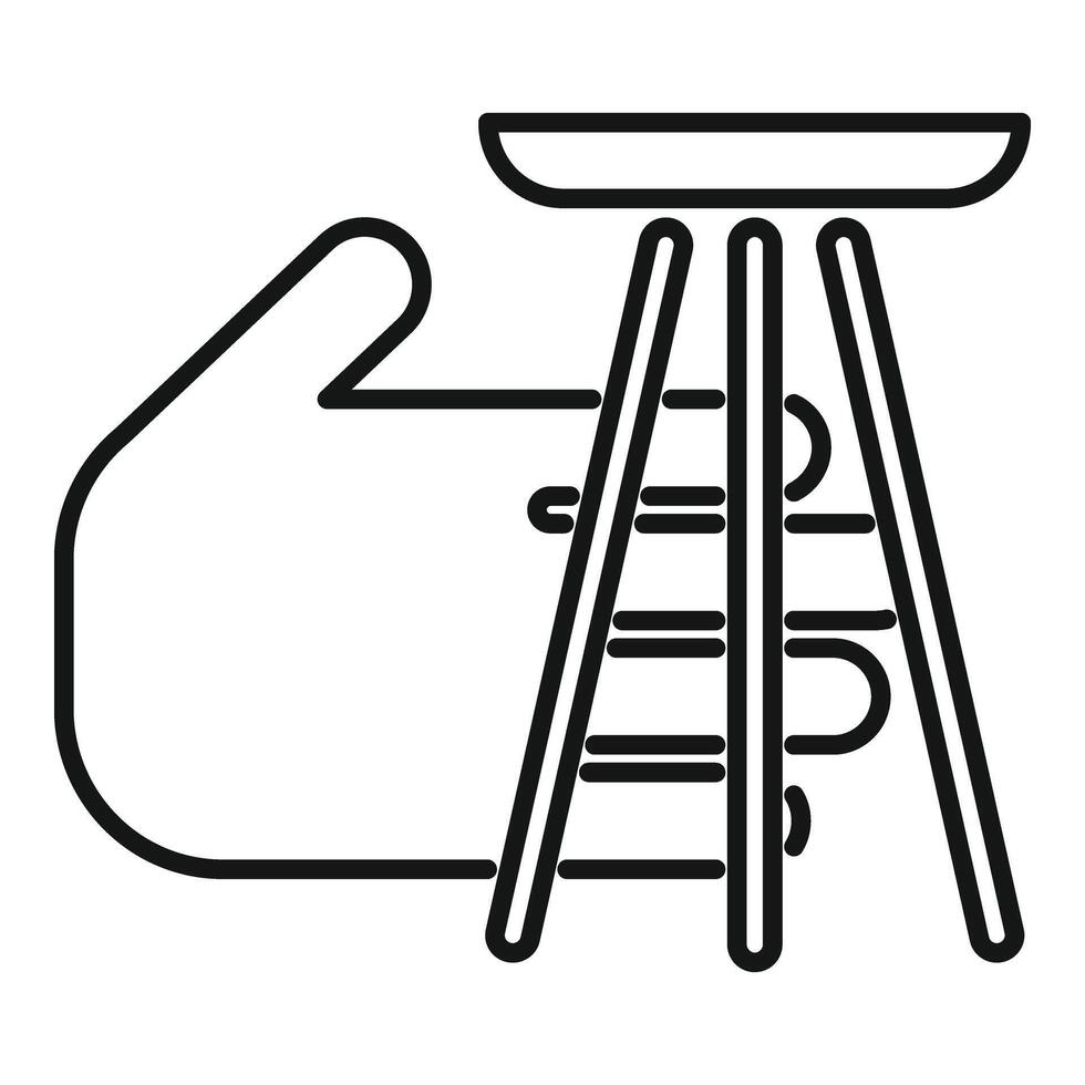 Laser palm scanning icon outline vector. Bio smart vector