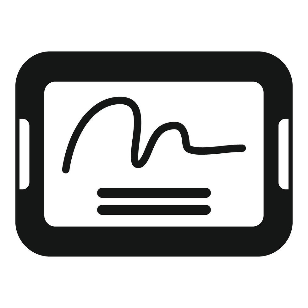 Tablet handwriting icon simple vector. Approve biometric vector