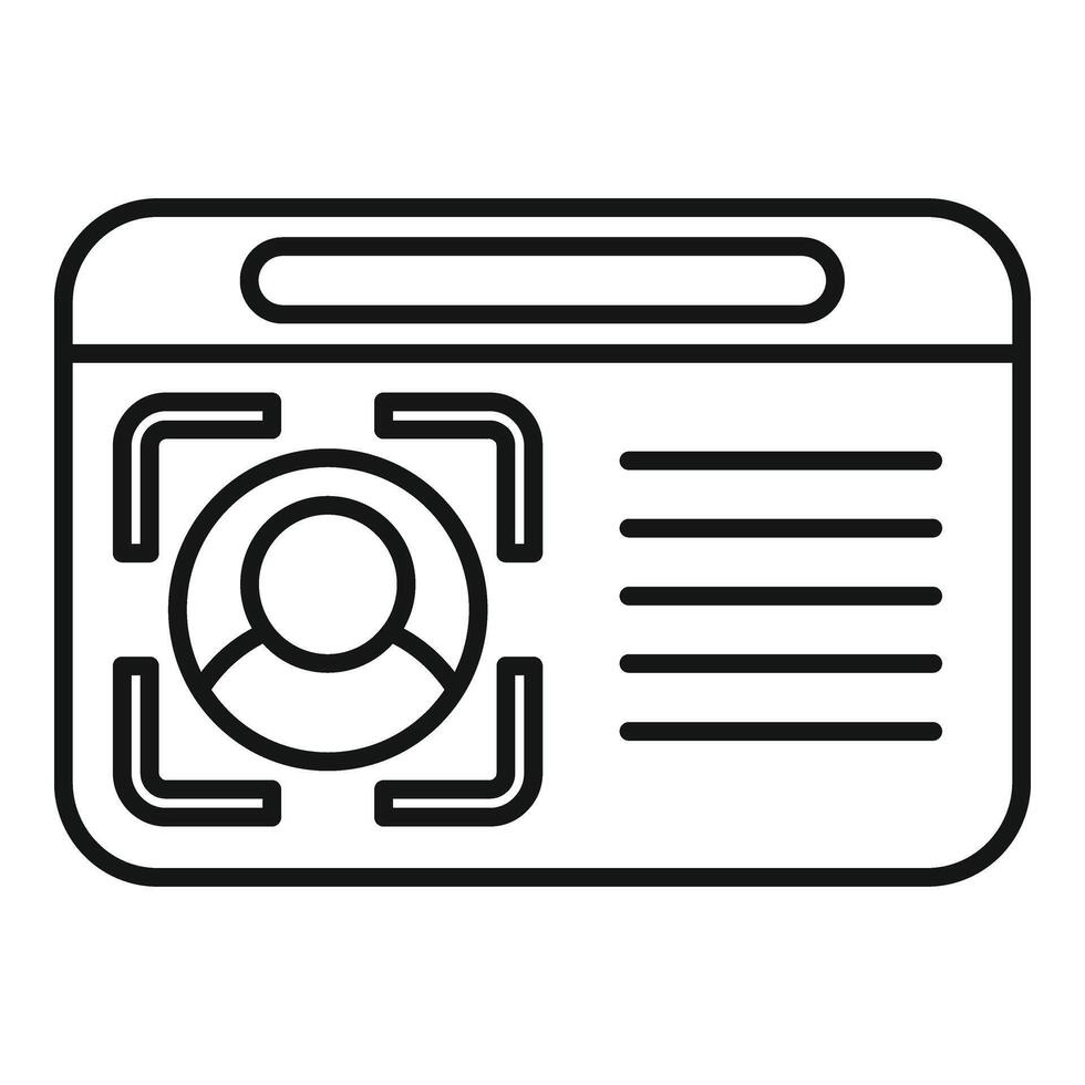 Web detect identity icon outline vector. Privacy face vector