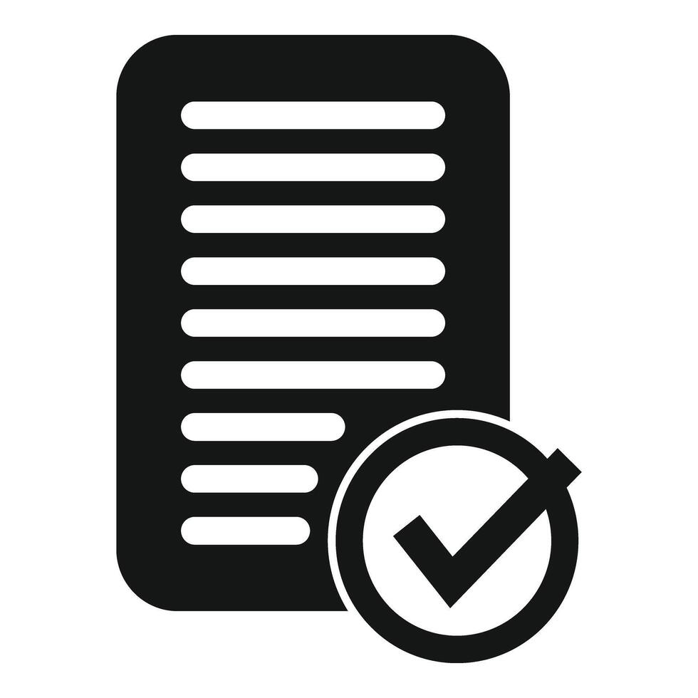 Approved document id icon simple vector. Check individual vector
