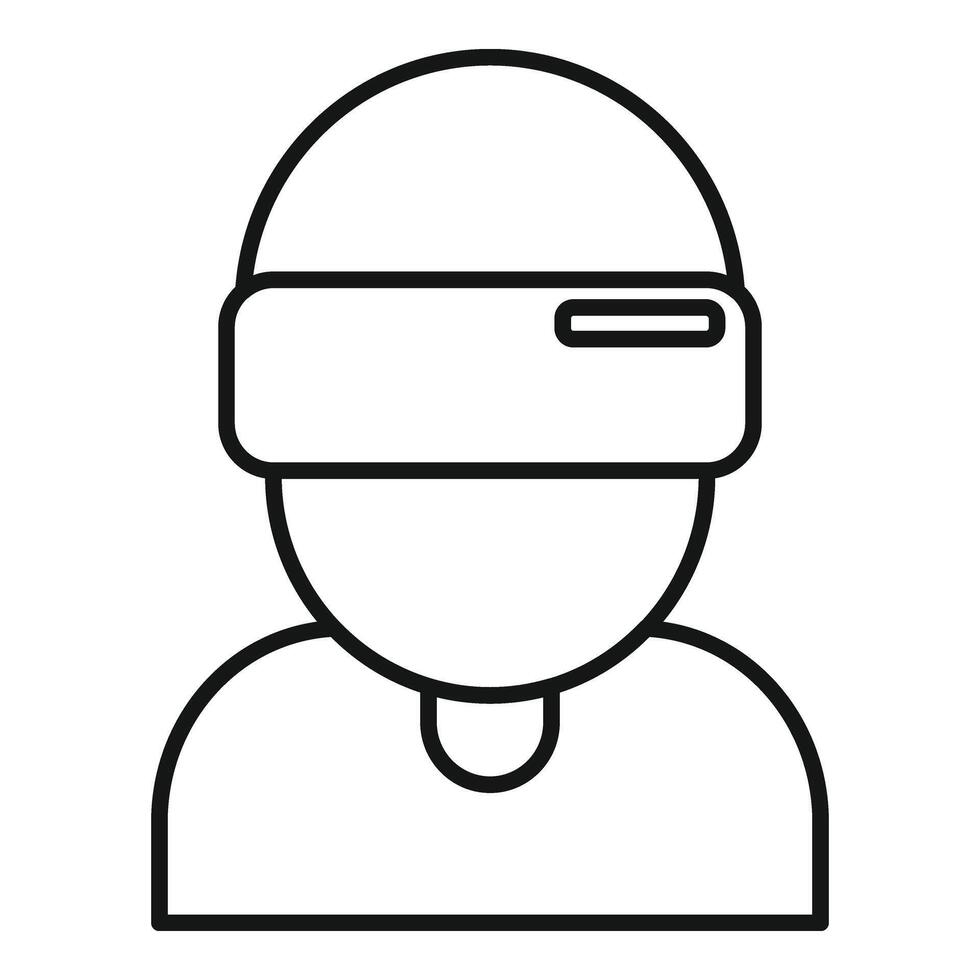 Person wearing vr glasses icon outline vector. Game tech platform vector