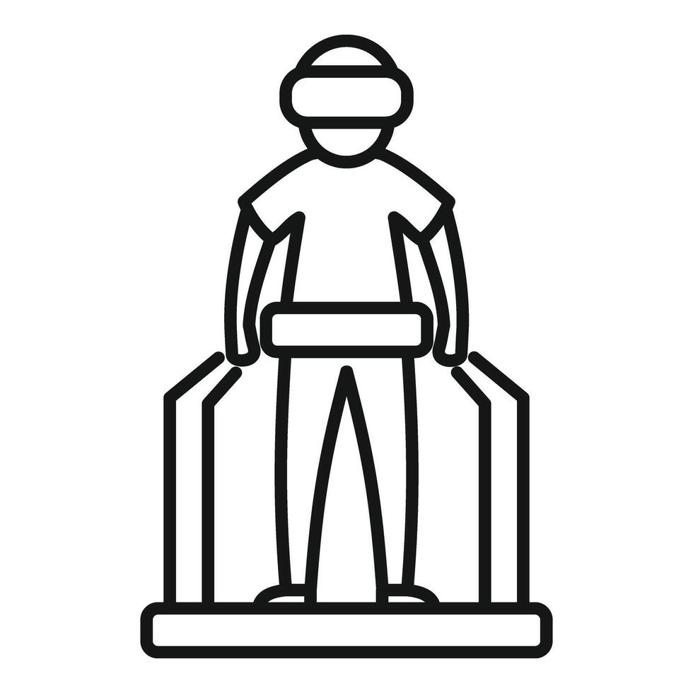 Person media platform icon outline vector. Game tech 360 vector
