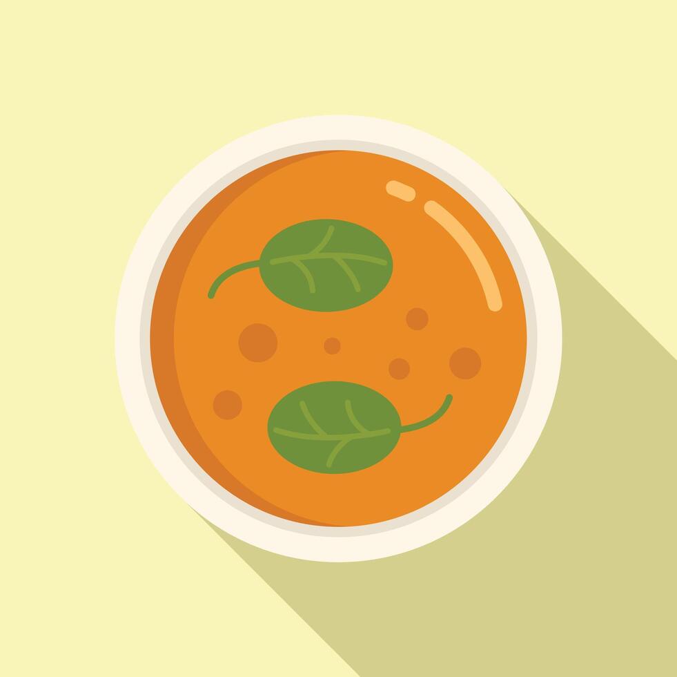 culinario crema sopa icono plano vector. estofado cocina comida vector