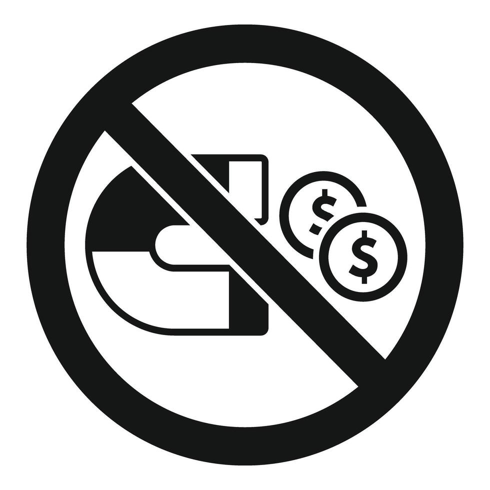 No money magnet icon simple vector. Stop theft attack vector