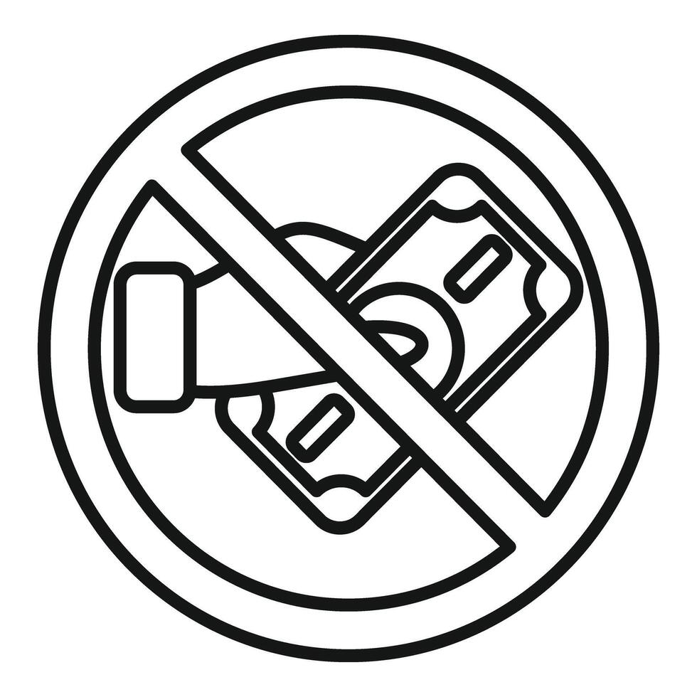 Stop money theft icon outline vector. Secure attack hacker vector