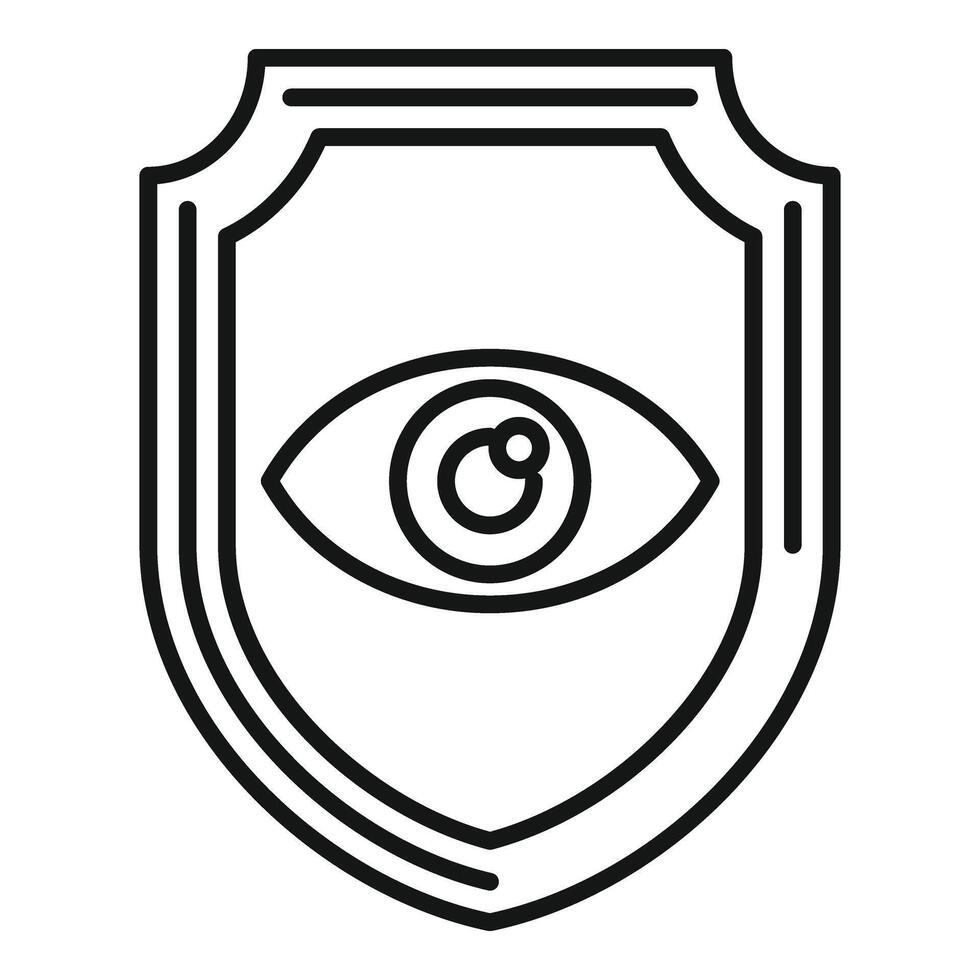 Secured stop theft eye icon outline vector. Access gesture vector