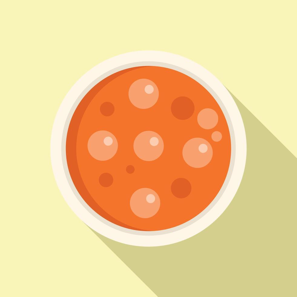 servicio crema sopa icono plano vector. comer comida plato vector